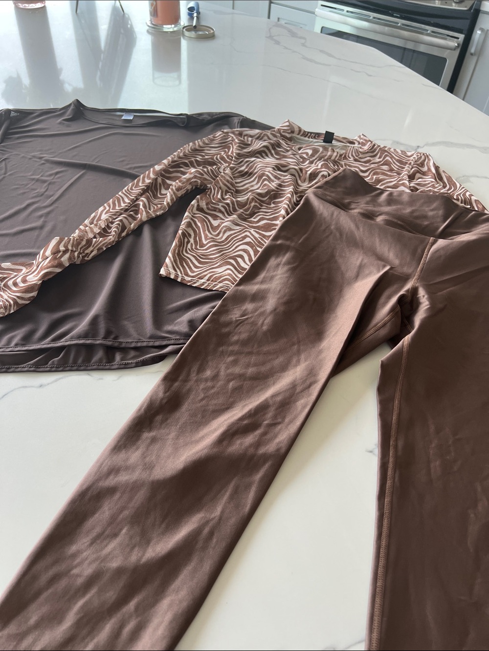Noli Brown Mix Activewear Set - Solid & Zebra Print